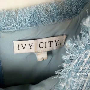 Ivy City Co‎ Claudia Dress Small Blue Tweed Old Money Classic Preppy Coquette thumbnail 6