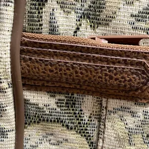Verdi Vintage Tapestry Messenger / Laptop Bag Cream Brown and Green Floral thumbnail 4