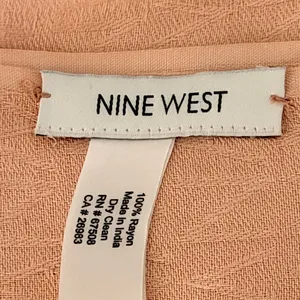 Nine West Peach Jacquard Zigzag Rayon Wrap Scarf with Eyelash Fringe‎ thumbnail 4