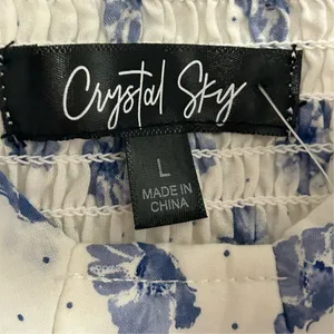 Crystal Sky‎ Women's Floral Two-Piece Set Blue Off-Shoulder L thumbnail 5