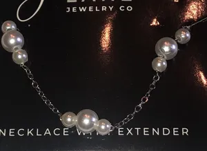 Jasmine Lane Silver Tone Dainty Boho Faux Pearl Necklace thumbnail 1