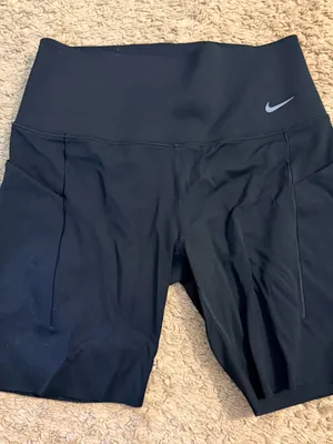 Nike Black Bike Shorts with Swoosh thumbnail 2