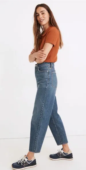 👖✨Madewell‎ Balloon Leg High Rise Crop Jeans Medium Wash Size 29✨👖 thumbnail 1