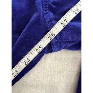 Maeve Anthro Colette Pants Women 26 Purple Blue Velvet Corduroy Wide Leg Crop thumbnail 7