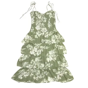 NWT Reformation Kesia in Willow Floral Tie Strap Georgette Tiered Midi Dress 12 thumbnail 4
