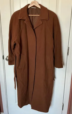 Vintage Italian Style Marzotto Wool Long Peacoat W8 Brown thumbnail 1