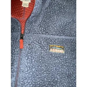 LL BEAN Gray Outdoor Vest Mountain Deep Pile Sherpa Fleece Vest Full Zip XL thumbnail 2