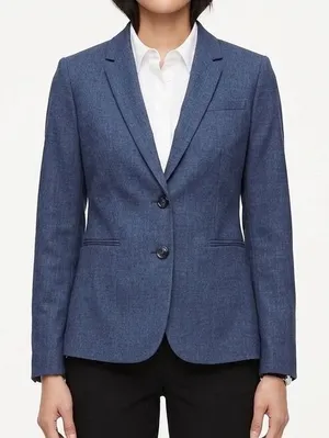 Banana Republic‎ Navy Blue 2-button Blazer Jacket 0 Lined Cuff Interview Office thumbnail 1