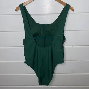 Xhilaration green side stripe one piece bathing suit thumbnail 5
