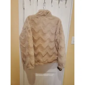 Urban Outfitters Light Pink Teddy Bear Zip Up Sherpa Fleece Women Size L Jacket thumbnail 9