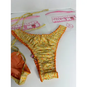 NEW Strawberry Milk Mob Yellow Bikini Size Medium Swim thumbnail 6