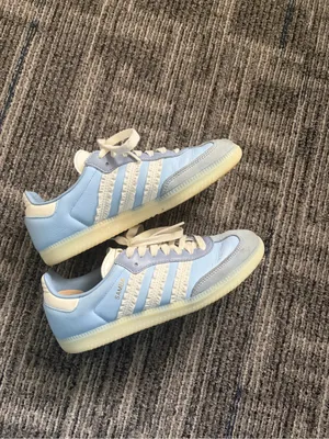 adidas Samba Women’s Pastel Blue & White Classic Sneaker with Ruffle thumbnail 2