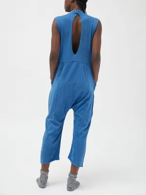 Out From Under Austin Sleeveless Blue Keyhole Back cotton loose fit Jumpsuit thumbnail 2