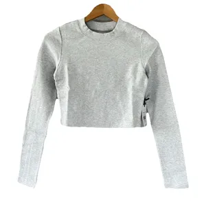 NWT‎ IVL Collective Cotton Jersey Cropped Top Womens Heather Gray Small Athletic thumbnail 1