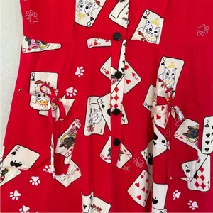 Collectif London Liza Cat Croupier Red Swing Dress (Size 2)‎ thumbnail 3