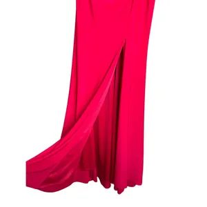 Leena by‎ Mac Duggal Asymmetrical Pearl Strap V-Neck Gown Size 8 26532 Prom thumbnail 8