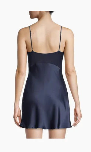 Essentials Satin Chemise Navy thumbnail 4