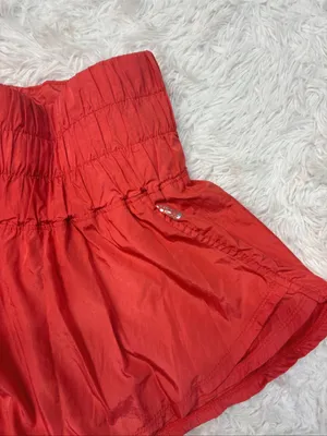 Free people movement way home Red Orange Smocked Waist Mini Skirt thumbnail 2