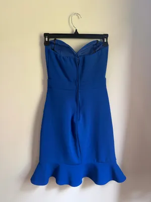 Boutique Cobalt Blue Strapless Homecoming Dress thumbnail 3