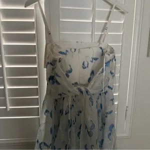 Likely Kia Dress 8 White Blue Organza Floral Flare Tie Back Bridal Bride thumbnail 12