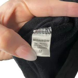 Monrow Classic Black‎ Crewneck Pullover Sweatshirt Size Medium Black thumbnail 9
