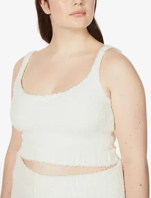 Skims‎ Sherpa Knit Tank Top 2X/3X Bone Ivory Cozy Soft NWOT Stretch Sleeveless thumbnail 1