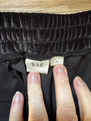 Gap Black Crushed Velvet Jogger Pants S thumbnail 3