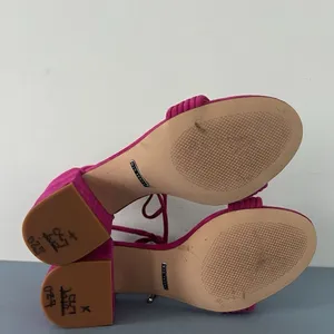 Gianni Bini Rhiaann Pink Fuchsia Suede Ankle Tie Block‎ Heel Sandals thumbnail 8