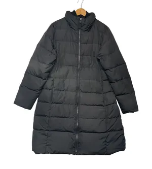 Lands End‎ Black Down Puffer Coat Womens Medium 10-12 Quilted Long Winter Jacket thumbnail 1