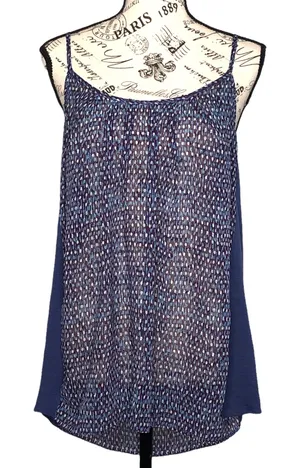 Collective Concepts (L) Mixed Material Media Semi-Sheer Top Tank - Stitch Fix thumbnail 1
