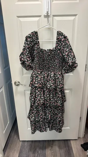 English Factory Floral Tired Midi Dress Puff Sleves thumbnail 5