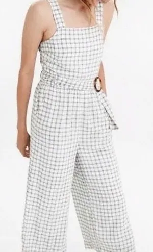 American eagle white black plaid jumpsuit sleeveless romper pants size XS thumbnail 1