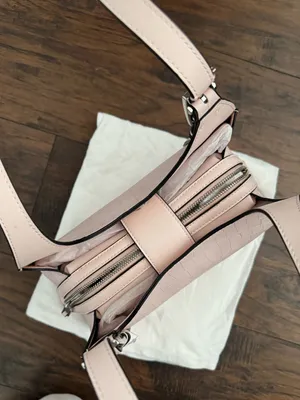 Light Pink Calvin Klein Quill Soft Croco Shoulder Bag thumbnail 4