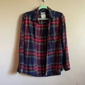American Eagle‎ red blue Plaid button down sz Small thumbnail 4