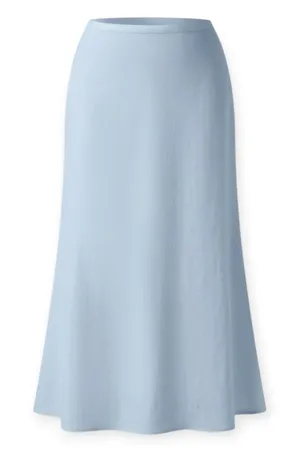 NWT OGL Lyocell Linen Blend Maxi Flared Pull On Skirt Size Medium Arctic Blue thumbnail 1