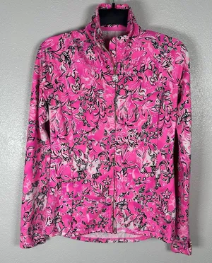Lilly Pulitzer Luxletic Serena Jacket Womens XS Plumeria Pink UPF 50+ Full Zip thumbnail 1