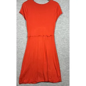 Free People Orange Dress XS Ruched‎ Front Detail Stretchy Comfortable thumbnail 4