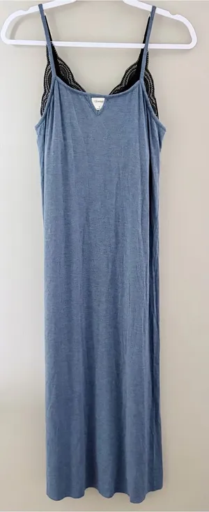 Soma Blue Lace Trim Chemise Nightgown Size Small thumbnail 1