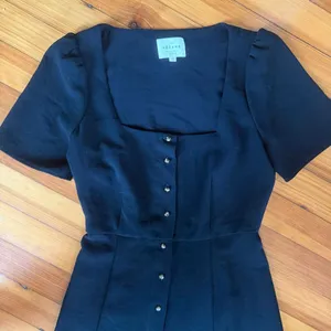 Sézane Lianne Square Neck Mini Dress in Black Size 34/2/XS thumbnail 5