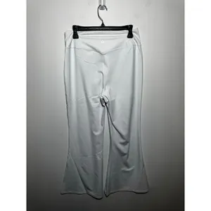 New Halara Crossover High Waisted Back Pocket Super Flare Leggings White XL thumbnail 3
