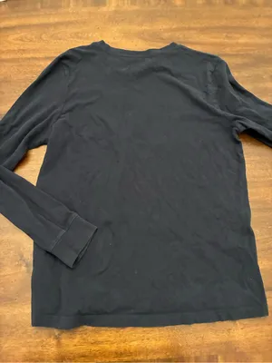 The North Face T-Shirt Long Sleeve Women’s Medium Navy Blue Logo thumbnail 3