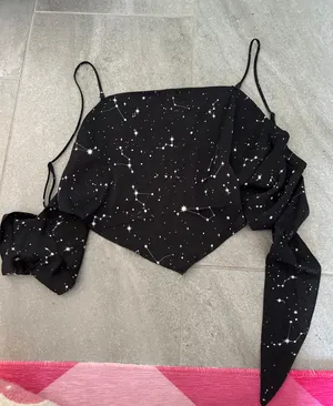 Tie Around Crop Top Black thumbnail 1