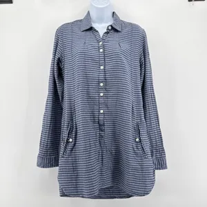 Toad&Co‎ Mixologist Tunic Shirt Womens Small Blue Striped Organic Cotton thumbnail 2