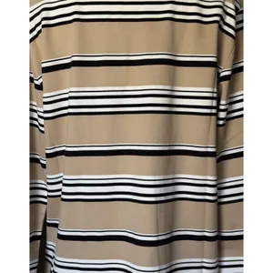 ROMY Varsity Stripe Polo Knit Top Tan Black Ivory Long Sleeve NWT XS thumbnail 8