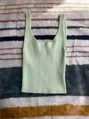 ZARA Light Green Tank Top Lime thumbnail 2