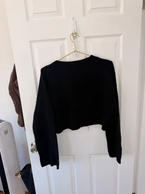 black cropped/ hip length reformation sweater  thumbnail 3