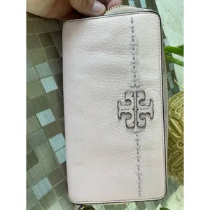 Tory Burch McGraw baby pink long zip wallet thumbnail 4