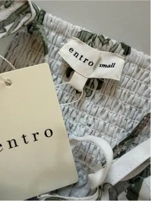 Entro Boho Cotton Peplum Cami Top & Wide Leg Pants Set Size S thumbnail 6