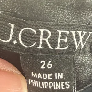J.Crew Womens Faux Leather Nipped Straight Leg Pants Black Size 26 Minimalist thumbnail 3