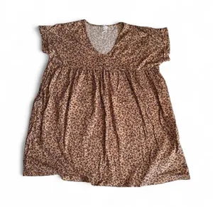 🐆 Charlotte Avery Leopard Mini Dress Brown Size M thumbnail 1